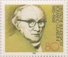德国邮票E，1985年神学家宗教哲学家古阿迪尼，1全
