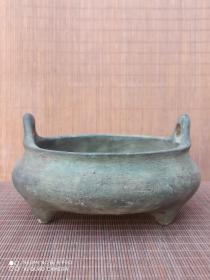 古董  古玩收藏  铜器  铜香炉  尺寸长宽高:14/14/8厘米，重量:2.9斤