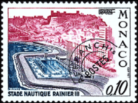 摩纳哥邮票ZA1，1964年雷尼尔水上运动场，体育运动