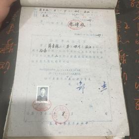 1960年初中 临时毕业证明书（ 附存根）