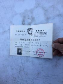 1968年北京石油学院附中卢文彬毕业证书带照片