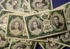 外国邮票ZA10，摩纳哥1956年雷尼尔三世王子与格蕾丝·凯利大婚6