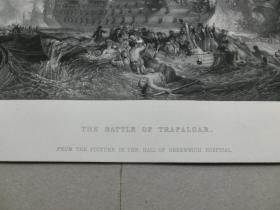 【百元包邮】《透纳作品·特拉法加海战》（THE BATTLE OF TRAFALGAR） 1864年 钢版画 源自艺术日志  纸张尺寸约31.8×22.6厘米（货号AJ0991）