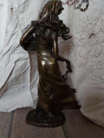 欧洲回流铜质少女雕塑