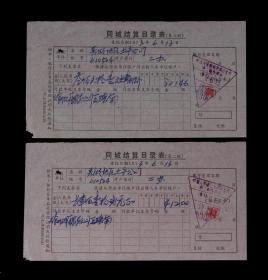 1973年：芜湖地区土产公司在中国人民银行芜湖市支行【单据】两张