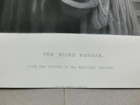 【百元包邮】《盲人乞丐》（THE BLIND BEGGAR） 1864年 钢版画 源自艺术日志  纸张尺寸约31.8×22.6厘米（货号AJ1005）