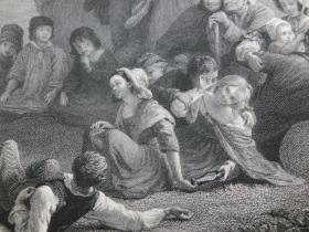 【百元包邮】《找拖鞋游戏》（HUNT THE SLIPPER） 1864年 钢版画 源自艺术日志  纸张尺寸约31.8×22.6厘米（货号AJ1020）