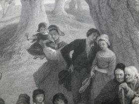 【百元包邮】《找拖鞋游戏》（HUNT THE SLIPPER） 1864年 钢版画 源自艺术日志  纸张尺寸约31.8×22.6厘米（货号AJ1020）