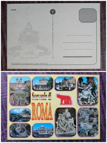 外国明信片，意大利原版，罗马景观，品如图