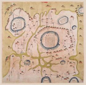 古地图1842 浙江太平县营舆图 清道光22年以后。纸本大小56.79*56.2厘米。宣纸艺术微喷复制