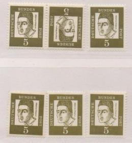 德国邮票A，1961年普通邮票，大主教学者马格努斯，名人，一枚价