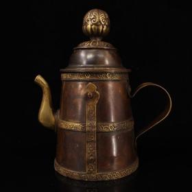 西藏民族特色尼泊尔纯手工铜壶 藏式茶壶 酒壶 酥油壶 水壶 摆件