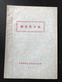 邮票价目表-中国邮票总公司重庆分公司-1981年