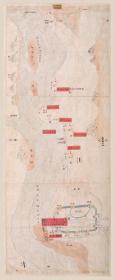 古地图1843 钱塘县沿江营汛处所图说 清道光23年以前。纸本大小30.73*74.67厘米。宣纸艺术微喷复制。