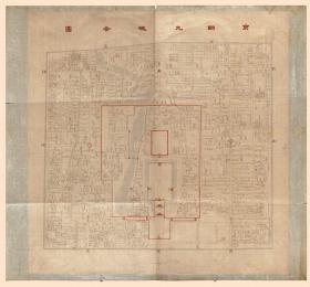 古地图1861-1890 京师九城全图 光绪二十六年后。纸本大小142.24*132.08厘米。宣纸艺术微喷复制。550元包邮