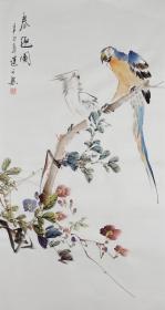 【保真】知名画家吴运文花鸟小品：春趣图