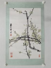 保真书画，海派名家，蔡瑞坤国画《梅》一幅，原装裱镜心，尺寸66.5×41.5cm。