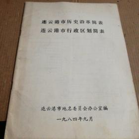 連云港市歷史沿革簡表連云港市行政區(qū)劃簡表