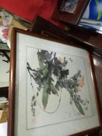 长安东方书画院副院长-著名国画家张春明（吉墨）的真迹墨宝-《三思图 》  （精工原装原裱。用上好红木镜框装裱好，即买即可挂用或收藏）