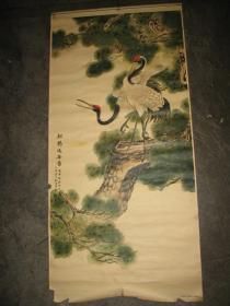 松鹤延年图（印刷品，尺寸：105厘米X49.5厘米）