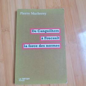 Pierre Macherey  / La force des normes : de Canguilhem à Foucault  马舍雷 《从康吉莱姆到福柯:规范的力量 》 法文原版