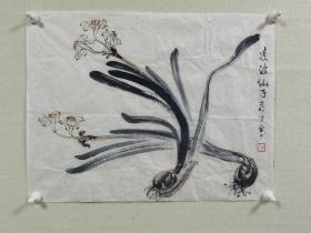 【保真】重庆美术家协会副主席蒋才先生牛年国画花鸟新作《凌波仙子》。蒋才，毕业于解放军艺术学院，重庆美术馆创作部主任，国家一级美术师，中国美术家协会会员，重庆美术家协会副主席，重庆市美术家协会中国画艺术委员会办公室主任，中国工笔画学会理事，重庆工笔画学会副会长。