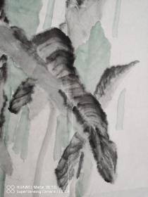 著名青年画家苗壮精美圆扇作品