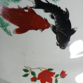 旧藏 古玩 双鱼瓷盘