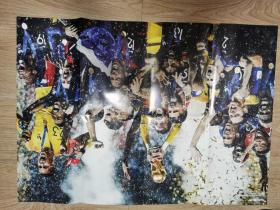 原版2018世界杯法国夺冠VS莫德里奇双面铜版超大海报