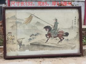 天津画家，江石手绘画，【孟德赠袍】线条流畅，包浆醇厚，品相如图，收藏的佳品。