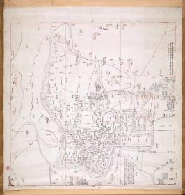 古地图1853 江宁省城图 清咸丰3年以前。纸本大小93.15*98厘米。宣纸艺术微喷复制。