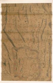 古地图1853-1856 清军围攻金陵城图 咸丰三年至咸丰六年间。纸本大小139.23*217.77厘米。宣纸艺术微喷复制。