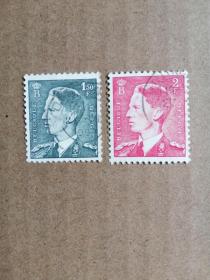 外国邮票  比利时邮票 1927年 阿尔伯特一世国王 2枚
（信销票)