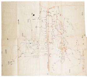 古地图1863 苏州城北河道图 清同治2年前后。纸本大小62.42*55.76厘米。宣纸艺术微喷复制。