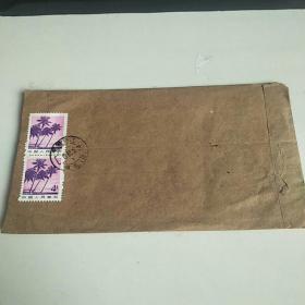 实寄封信销   海南风光4分邮票两牧
1987年邮戳清楚