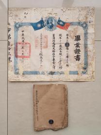 珍品  毛泽东在湖南第一师范的同班同学  夏在伯  (1893~1960)  益阳桃江武潭镇人  夏在伯签批的益阳县武潭乡中心学校 毕业证书  民国32年   益阳县立第四高初级小学校 同学录（共25个筒子页）  民国29年  校长 夏在伯