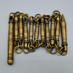 仿古古玩铜器收藏 九节鞭 灵活多变 可收可放 形制端正 做工精细