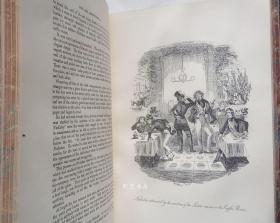 《尼古拉斯·尼克贝》1891年私人定制皮装本狄更斯小说插图本贴1张藏书票