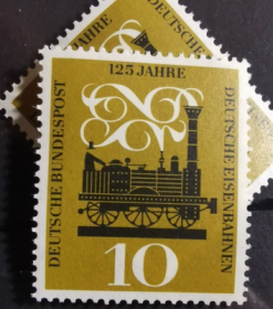 德国邮票ZA9，1960年德国铁路125周年， 1全