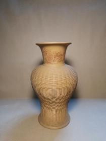 紫砂竹编纹花瓶