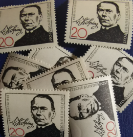 德国邮票ZA8， 1965年天主教雇工联盟创始人科尔平，1全，一枚价
