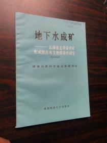 地下水成矿——云南省金顶铅锌矿形成的古水文地质条件研究