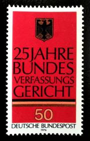 德国西德1976年邮票 联邦德国宪法法院25周年 法律 1全新 原胶全品