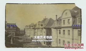 1917年驻守在天津的美国兵营内部全景老照片，14X8.2厘米