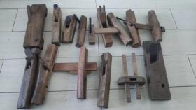上世纪70-80年代老式木工工具一组刨子等工具一组15件小侧刨。第33弹