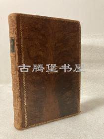 【签赠本】【签名藏书票】约1874年出版/ 《丁尼生诗集》/poetical works of alfred lord tennyson/棕色皮面精装/竹节书脊/三口大理石纹