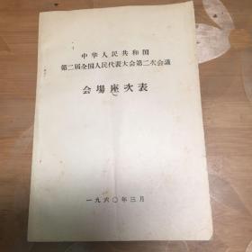 中华人民共和国第二届全国人民代表大会第二次会议会场座次表 珍贵历史资料 1960年3月印制，包老保真