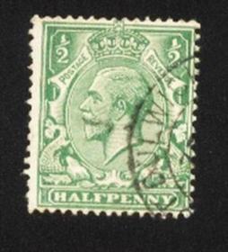 英国普通邮票：1902-1911年爱德华七世国王半分信销散票实拍如图收藏保真