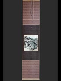 姜珏船国画小品茶挂，中美协会员，青岛著名画家卡纸竹帘卷轴精品，保真