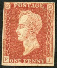 英国古典邮票，1850年维多利亚女王丈夫阿尔伯特亲王，黑便士印样，罕见印样